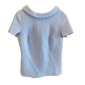 BODEN Powder Blue Round Collar Textured Knit Top